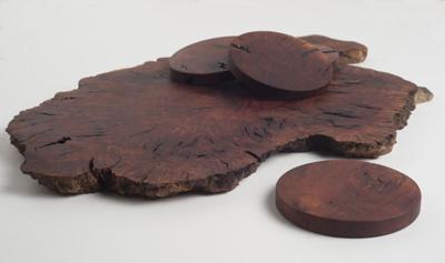 Manzanita burl coaster & trivet set