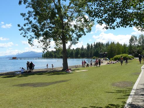 Commons Beach Park at Tahoe City, CA at Lake Tahoe