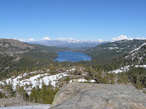 Donner Lake in Truckee, CA as viewed from the Old Hwy 40 View Point