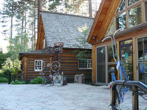 Patio are and Bike Art at the Gatekeeper's Museum in William B. Layton Park in Tahoe City, CA