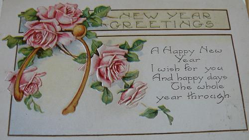 Vintage New Years Holiday Card