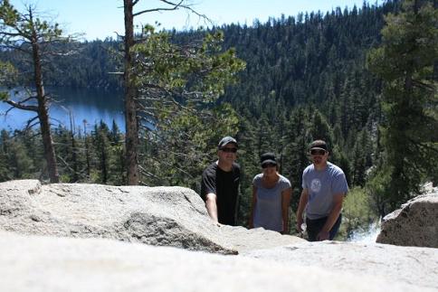 Troy, Katie, and Ryan at Cascade Creek Falls Trails, at Emerald Bay, Lake Tahoe, California