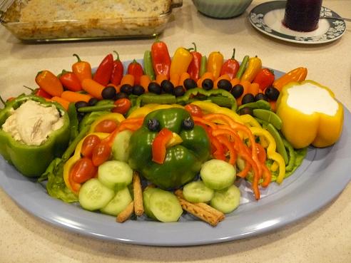 Vegetable Turkey Tray for Thanksgiving Dinner