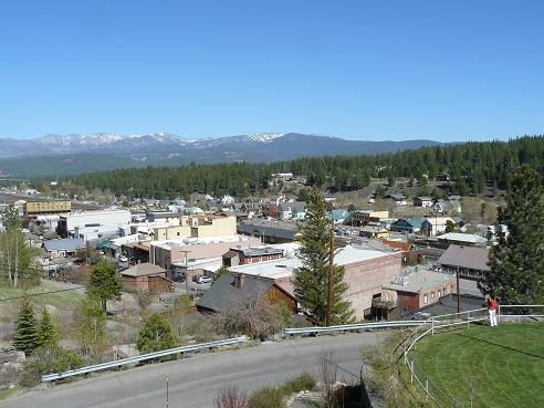View from the top of the Rocking Stone at the  Veterans Hall in Truckee, California