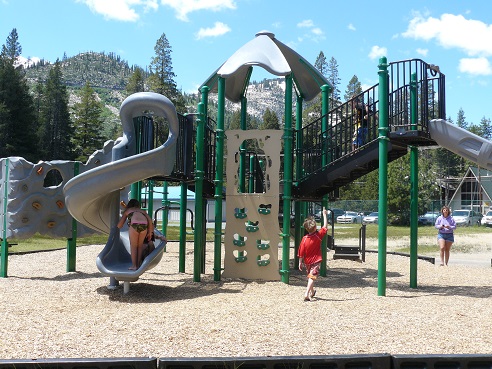 West End Beach playground area at Donner Lake in Truckee, California