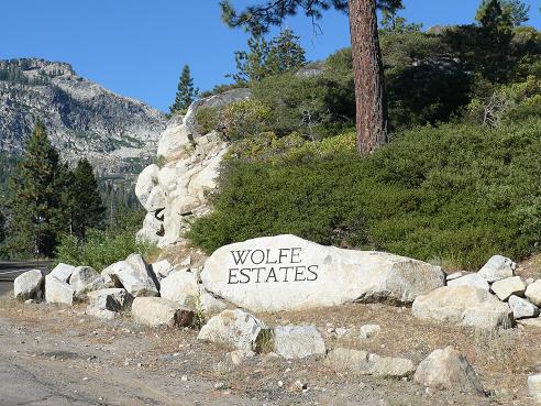 Wolfe Estates sign at Donner Lake in Truckee California