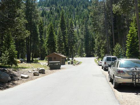 China Cove Beach Restrooms and Parking area at Donner Memorial State Park in Truckee, CA