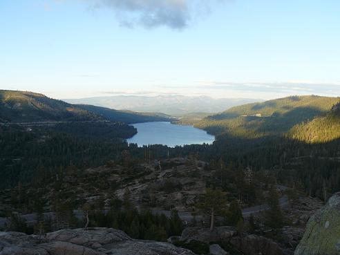 Donner Lake as viewed from the Old Hwy 40 rest area in Truckee, CA
