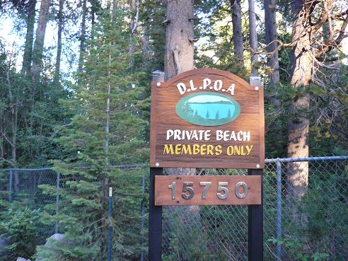 Donner Lake Property Owners Beach Entrance in Truckee, California