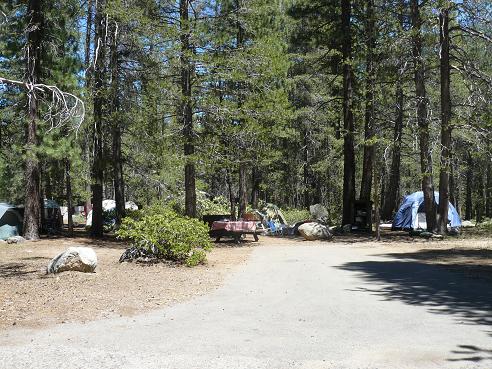 A Donner Memorial State Park Campground at Donner Lake in Truckee, California