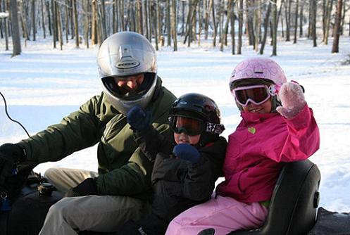 Gary Blackden and Kids Snowmobiling