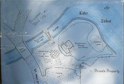 Map layout for the William B. Layton Park and Gatekeeper's Museum in Tahoe City