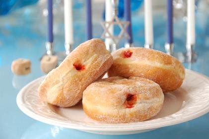 Hanukkah Treats - Deep-fried jelly filled donuts called Sufganiot