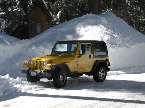 Jeep Wrangler at Donner Lake in Truckee, CA