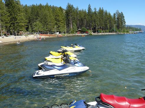 Jet Ski's available for rent at the Kings Beach State Recreation Area in Kings Beach at Lake Tahoe