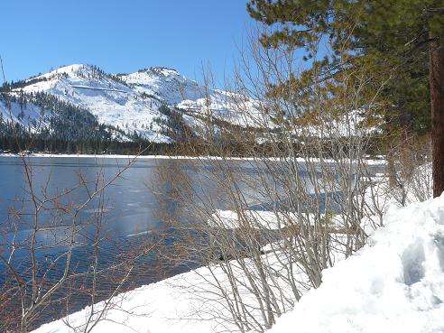 Donner Lake in winter in Truckee California