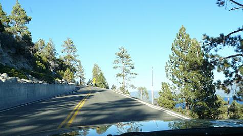 On Hwy 89 from South Lake Tahoe to Emerald Bay