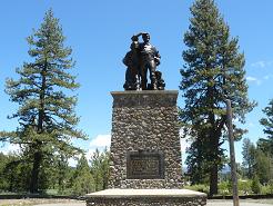 Emigrant Monument by the Emigrant Trail Museum in Donner Memorial State Park in Truckee, CA