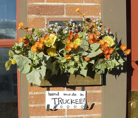 Flowers outside of Moody's Restaurant in Truckee, California