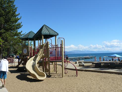 Playground area at the Kings Beach State Recreation Area in Kings Beach, CA at Lake Tahoe