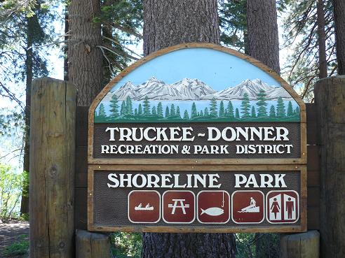 Shoreline Park Sign in Truckee, California