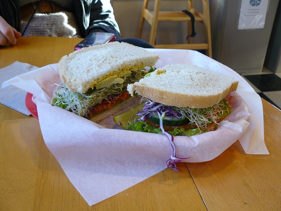 Veggie Sandwich on Truckee Sourdough Co. bread from Old Gateway Deli on Church Street in Truckee, CA