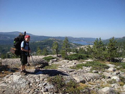 Kyle, from Roseville Boy Scout Troop # 1 on a 50 mile backpacking trip on Grouse Summit