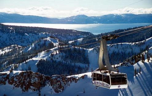 Squaw Valley Cable Car in Winter. Located in Olympic Valley, CA