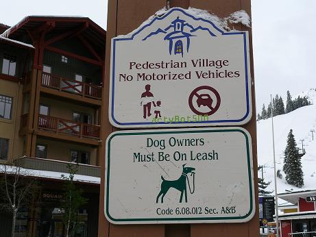 Village at Squaw Valley - Dog Owners need to be on Leash Sign!