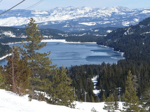Donner Lake in Truckee, California during the winter