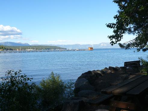 The view from the bak of William B. Layton Park in Tahoe City where the Gatekeeper's Museum is located.