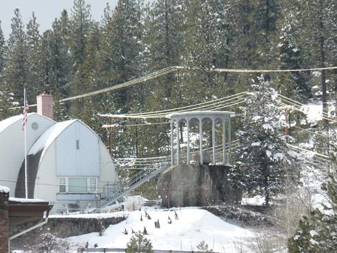 The Rocking Stone in Truckee, California at the Veteran's Hall