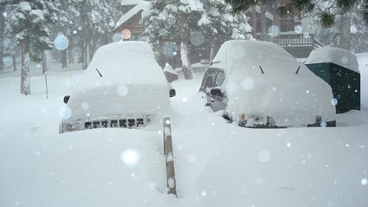 Snowed in Cars in Truckee California