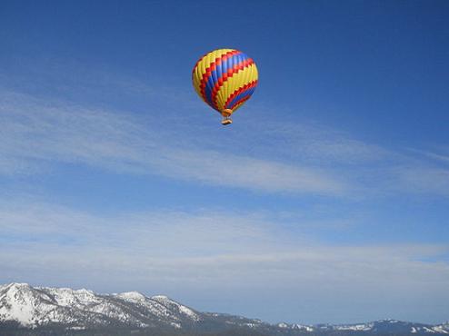 Hot Air Ballooning over Lake Tahoe, California