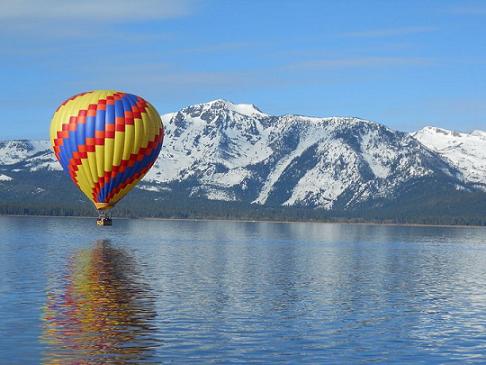 Hot Air Ballooning over Lake Tahoe, California