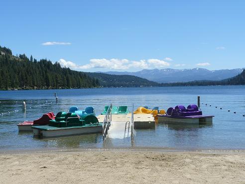 The Four Distinct Seasons in Truckee - Paddleboats at West End Beach, the Public Truckee Beach at Donner Lake in Truckee
